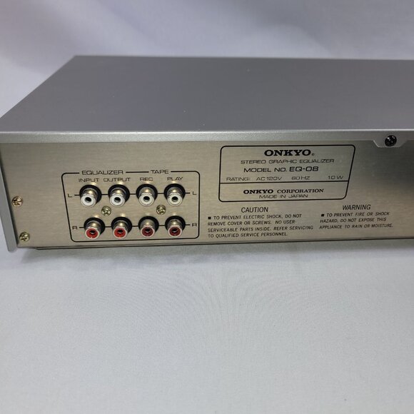 Onkyo EQ-08 Vintage Stereo Graphic Equalizer Silver Made in Japan For Tape Deck - Picture 2 of 3